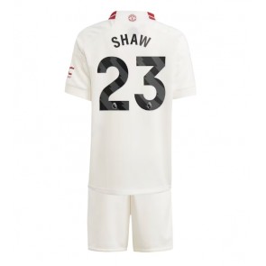 Manchester United Luke Shaw #23 Rezervni Dres za Dječji 2023-24 Kratak Rukavima (+ kratke hlače)